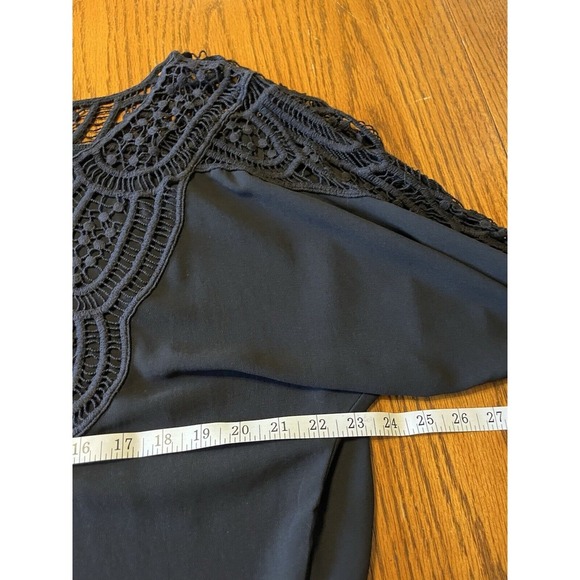 YA Los Angeles Small SILK Blend Black Elastic Waist embroidered Lace Boxy - Picture 10 of 11